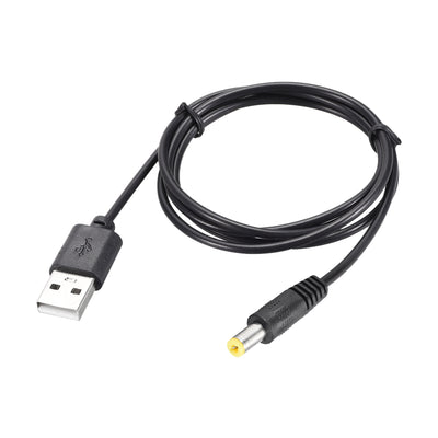 Harfington Uxcell 2pcs 1M DC Male Power Supply 5.5x2.1mm Adapter to USB Plug Male Cable