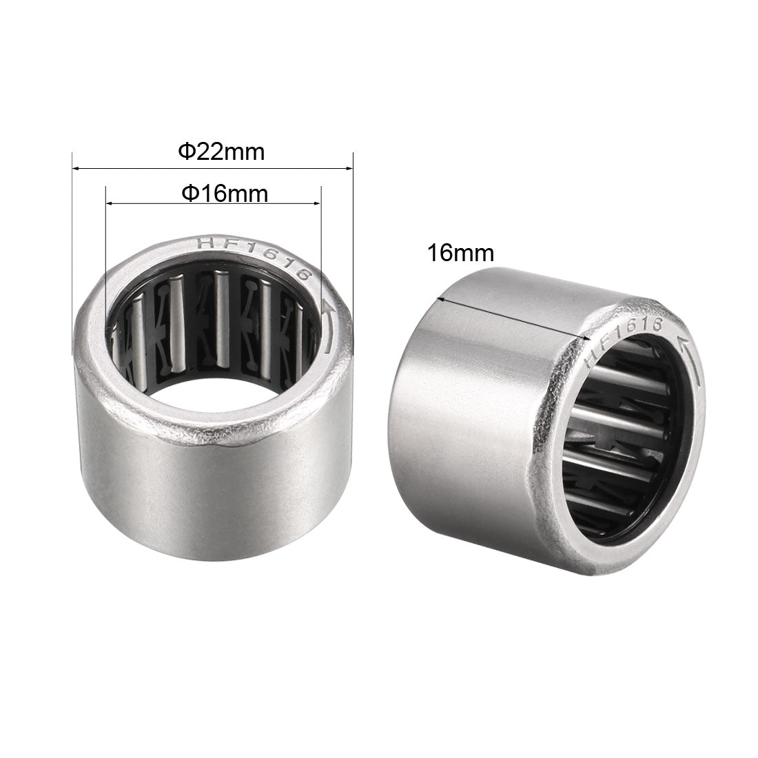 uxcell Uxcell Needle Roller Bearings, Chrome Steel Needles One Way Clutch Bearings