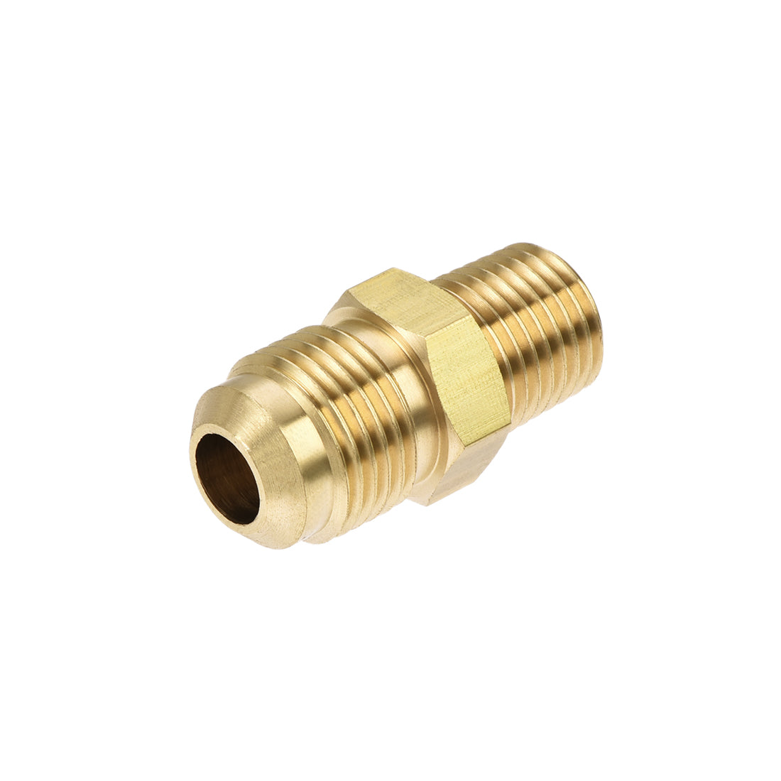 Uxcell Uxcell Brass Pipe fitting, 3/8 SAE Flare to 3/8NPT Male Thread, Tubing Adapter Hose Connector, for Air Conditioner Refrigeration, 2Pcs