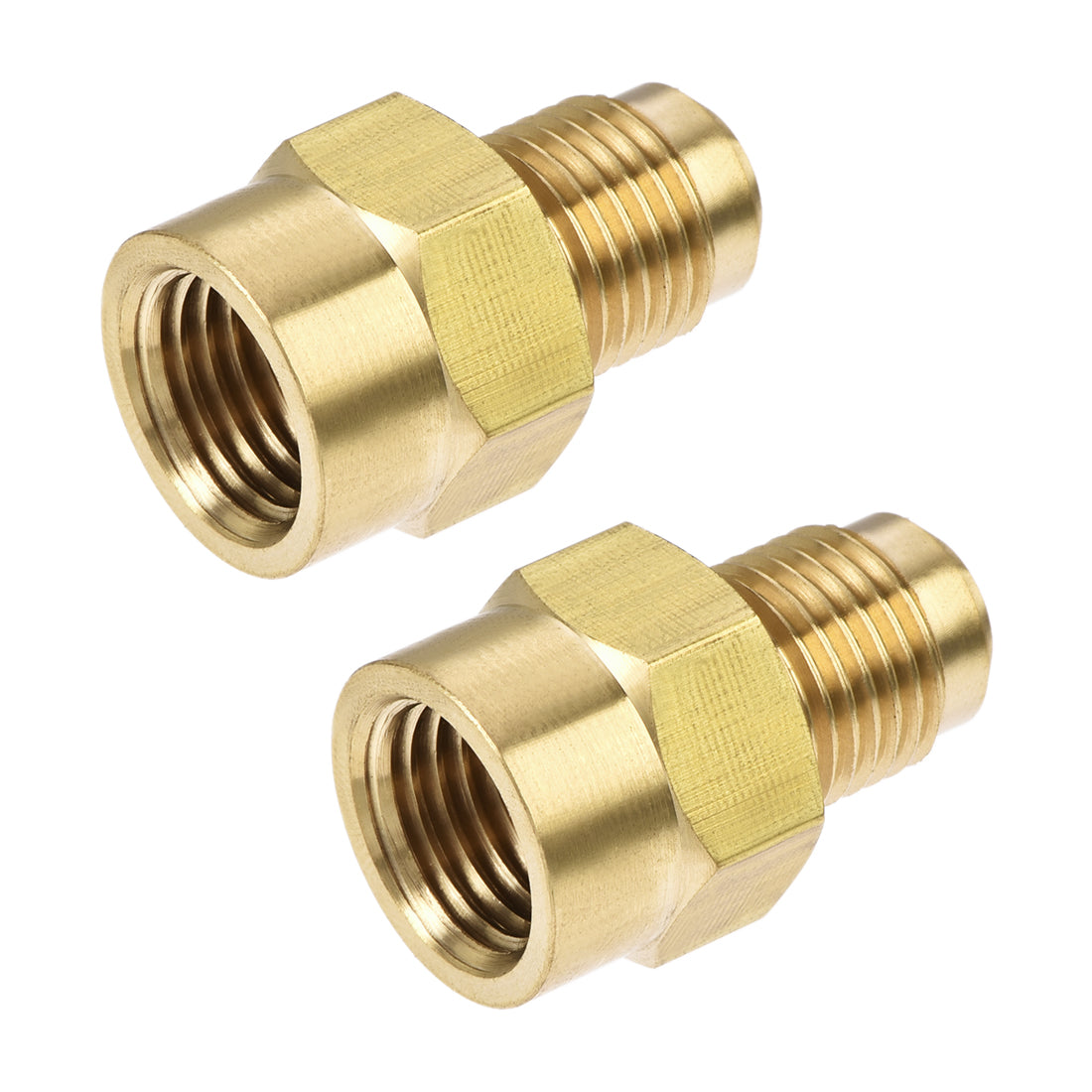 Uxcell Uxcell Brass Pipe Fitting, 5/8-18UNF Flare Male to 1/4NPT Female Thread, Tubing Adapter Hose Connector, for Air Conditioner Refrigeration
