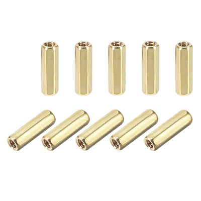Harfington Uxcell M2 x 10mm Female to Female Hex Brass Spacer Standoff 50pcs