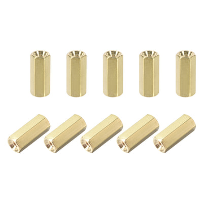 Harfington Uxcell M2.5 M5 Female to Female Hex Brass Spacer Standoff 50pcs