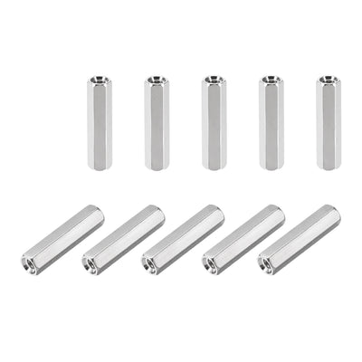 Harfington Uxcell M3 x 45mm Female to Female Hex Nickel Plated Spacer Standoff 10pcs