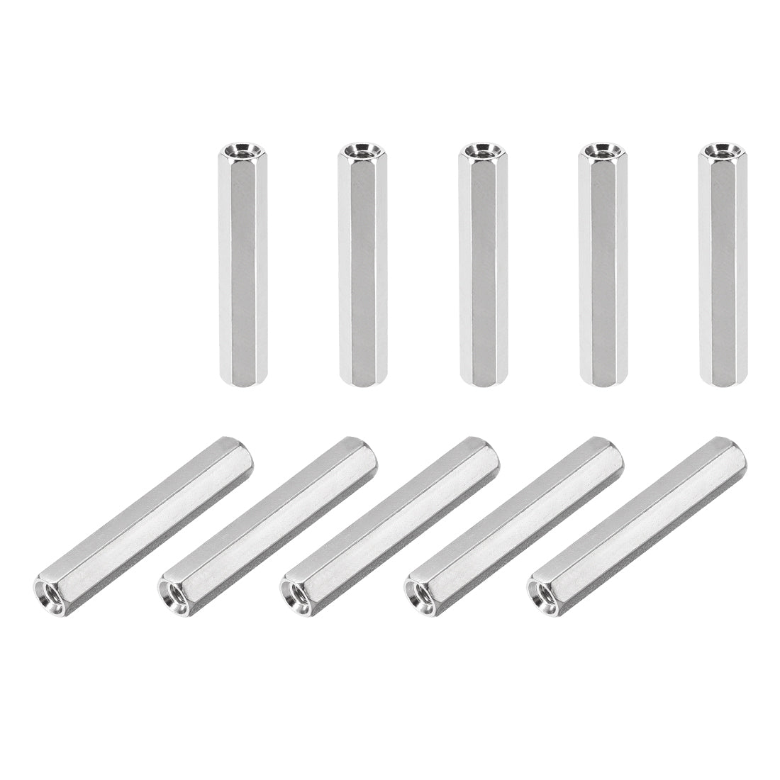 Uxcell Uxcell M3 x 45mm Female to Female Hex Nickel Plated Spacer Standoff 10pcs