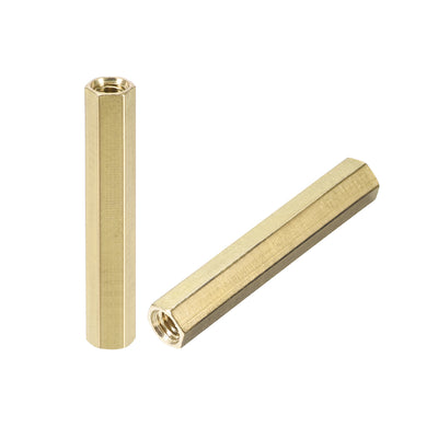 Harfington Uxcell M6 x 50mm Female to Female Hex Brass Spacer Standoff 2pcs