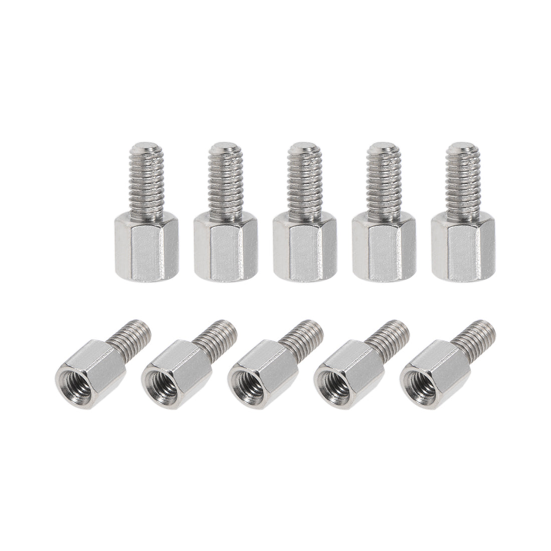 Uxcell Uxcell M3 x 45 mm + 6 mm Male to Female Hex Nickel Plated Spacer Standoff 10pcs