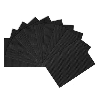 Harfington Uxcell 10pcs Corrugated Cardboard Paper Sheets,Black,7.87-inch  x 11.84-inch