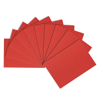 Harfington Uxcell 10pcs Corrugated Cardboard Paper Sheets,Red,7.87-inch  x 11.81-inch