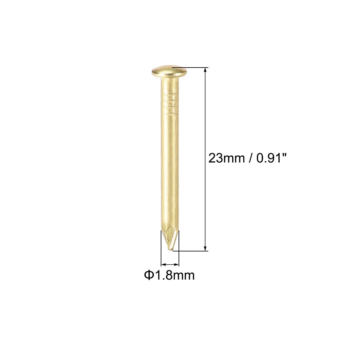 Uxcell Uxcell Small Tiny Nails 1.5X8mm for DIY Decorative Wooden Boxes Gold Tone 100pcs