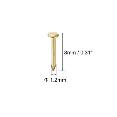 Harfington Uxcell Small Tiny Nails 1.2X8mm for DIY Decorative Pictures Wooden Boxes Household Accessories Gold Tone 500pcs