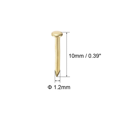 Harfington Uxcell Small Tiny Nails 1.2X10mm for DIY Decorative Pictures Wooden Boxes Household Accessories Gold Tone 400pcs