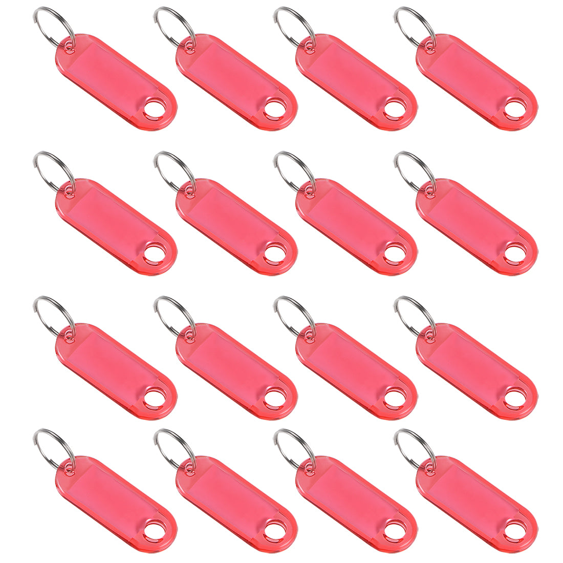 uxcell Uxcell 16pcs of Plastic Key Tags with Split Ring Keychain ID Luggage Label Window