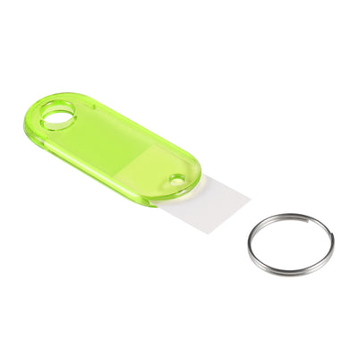 Harfington Uxcell Plastic Key Tags with Split Ring Keychain ID Luggage Label Window 10Pcs