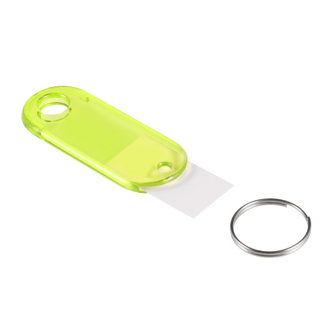uxcell Uxcell 20pcs of Plastic Key Tags with Split Ring Keychain ID Luggage Label Window