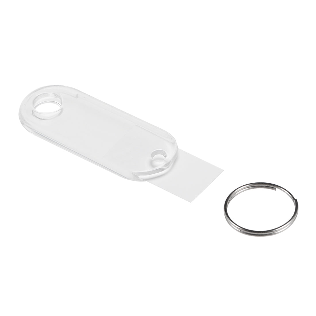 uxcell Uxcell Plastic Key Tags with Split Ring Keychain ID Luggage Label Window 10Pcs
