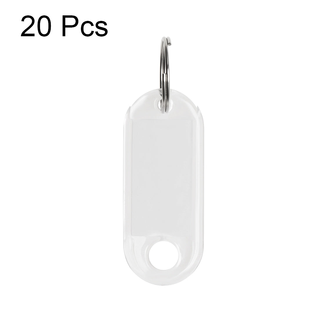 uxcell Uxcell 20pcs of Plastic Key Tags with Split Ring Keychain ID Luggage Label Window