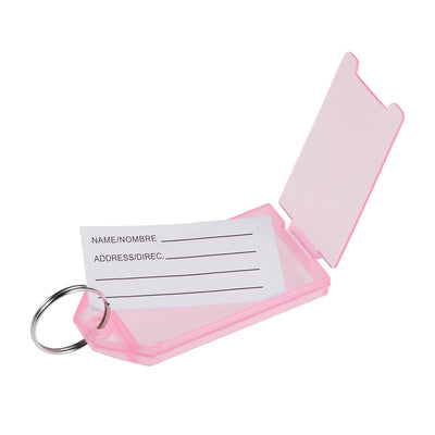 Harfington Uxcell Plastic Key Tags with Split Ring Keychain ID Luggage Label Window 10 Pc