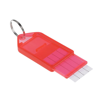 Harfington Uxcell Plastic Key Tags with Split Ring Keychain ID Luggage Label Window, 20Pcs