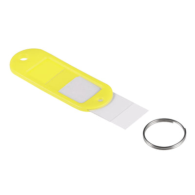 Harfington Uxcell Plastic Key Tags with Split Ring Keychain ID Luggage Label Window 10 piece
