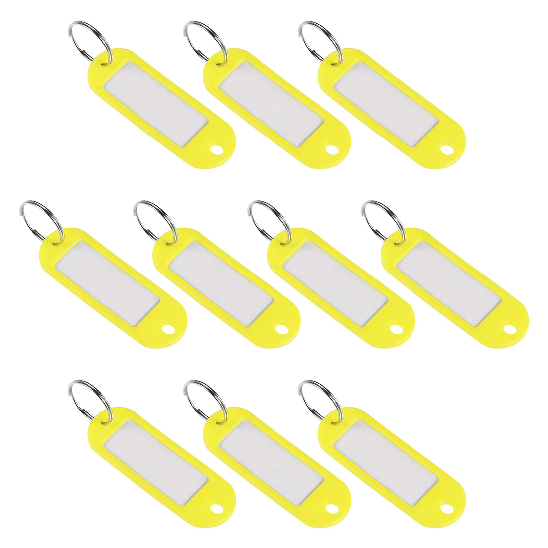 uxcell Uxcell Plastic Key Tags with Split Ring Keychain ID Luggage Label Window 10 piece