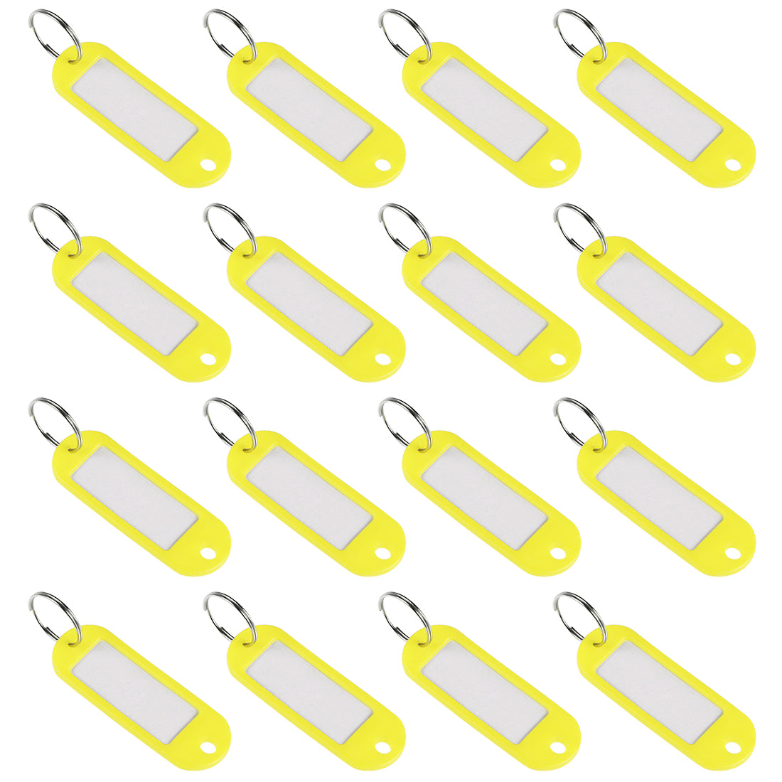 uxcell Uxcell Plastic Key Tags with Split Ring Keychain ID Luggage Label Window 16Pcs
