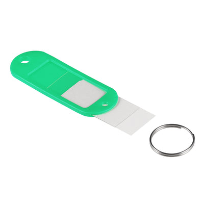 Harfington Uxcell Plastic Key Tags with Split Ring Keychain ID Luggage Label Window 10 piece