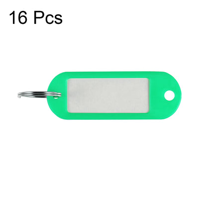 Harfington Uxcell Plastic Key Tags with Split Ring Keychain ID Luggage Label Window 16Pcs
