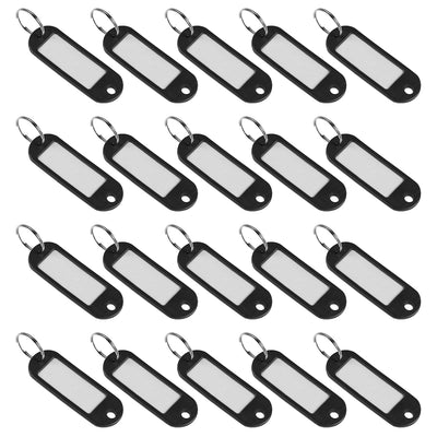 Harfington Uxcell Plastic Key Tags with Split Ring Keychain ID Luggage Label Window 20Pcs