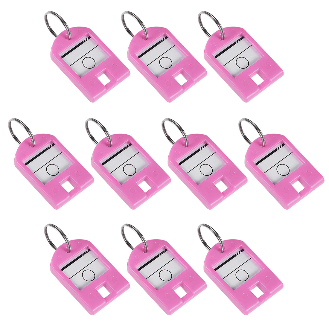 uxcell Uxcell Plastic Key Tags with Split Ring Keychain ID Luggage Label Window 10 Pcs