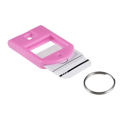 Harfington Uxcell 16 piece Plastic Key Tags with Split Ring Keychain ID Luggage Label Window