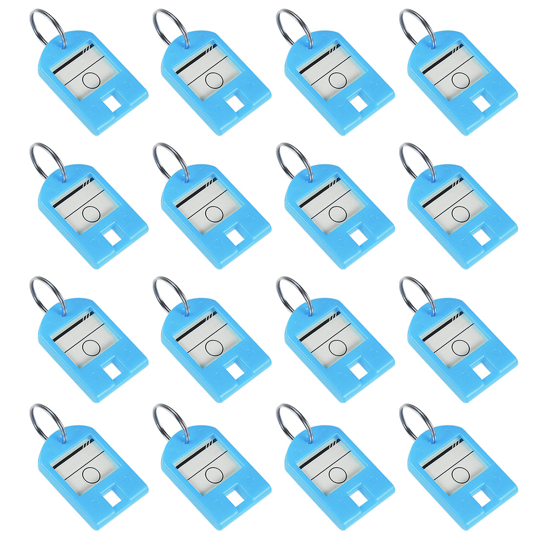 uxcell Uxcell 16 piece Plastic Key Tags with Split Ring Keychain ID Luggage Label Window