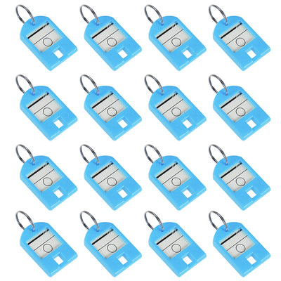 Harfington Uxcell 16 piece Plastic Key Tags with Split Ring Keychain ID Luggage Label Window