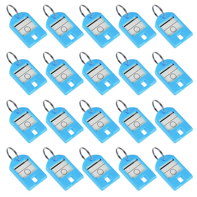 Harfington Uxcell 20 pieces Plastic Key Tags with Split Ring Keychain ID Luggage Label Window