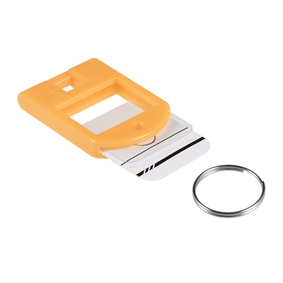 Harfington Uxcell Plastic Key Tags with Split Ring Keychain ID Luggage Label Window 10 Pcs