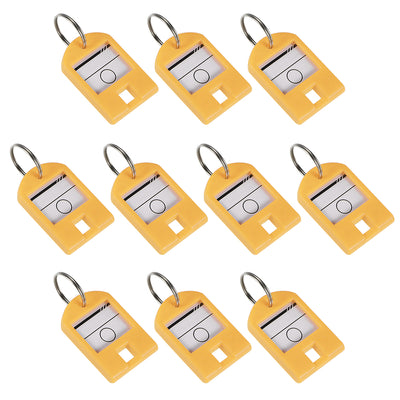 Harfington Uxcell Plastic Key Tags with Split Ring Keychain ID Luggage Label Window 10 Pcs