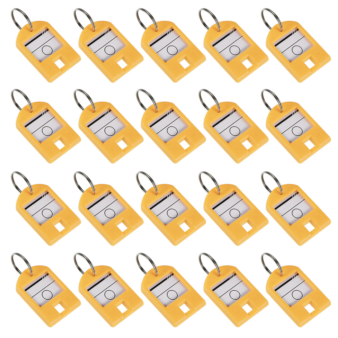 uxcell Uxcell 20 pieces Plastic Key Tags with Split Ring Keychain ID Luggage Label Window