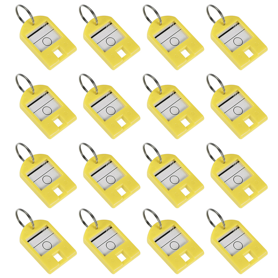 uxcell Uxcell 16 piece Plastic Key Tags with Split Ring Keychain ID Luggage Label Window