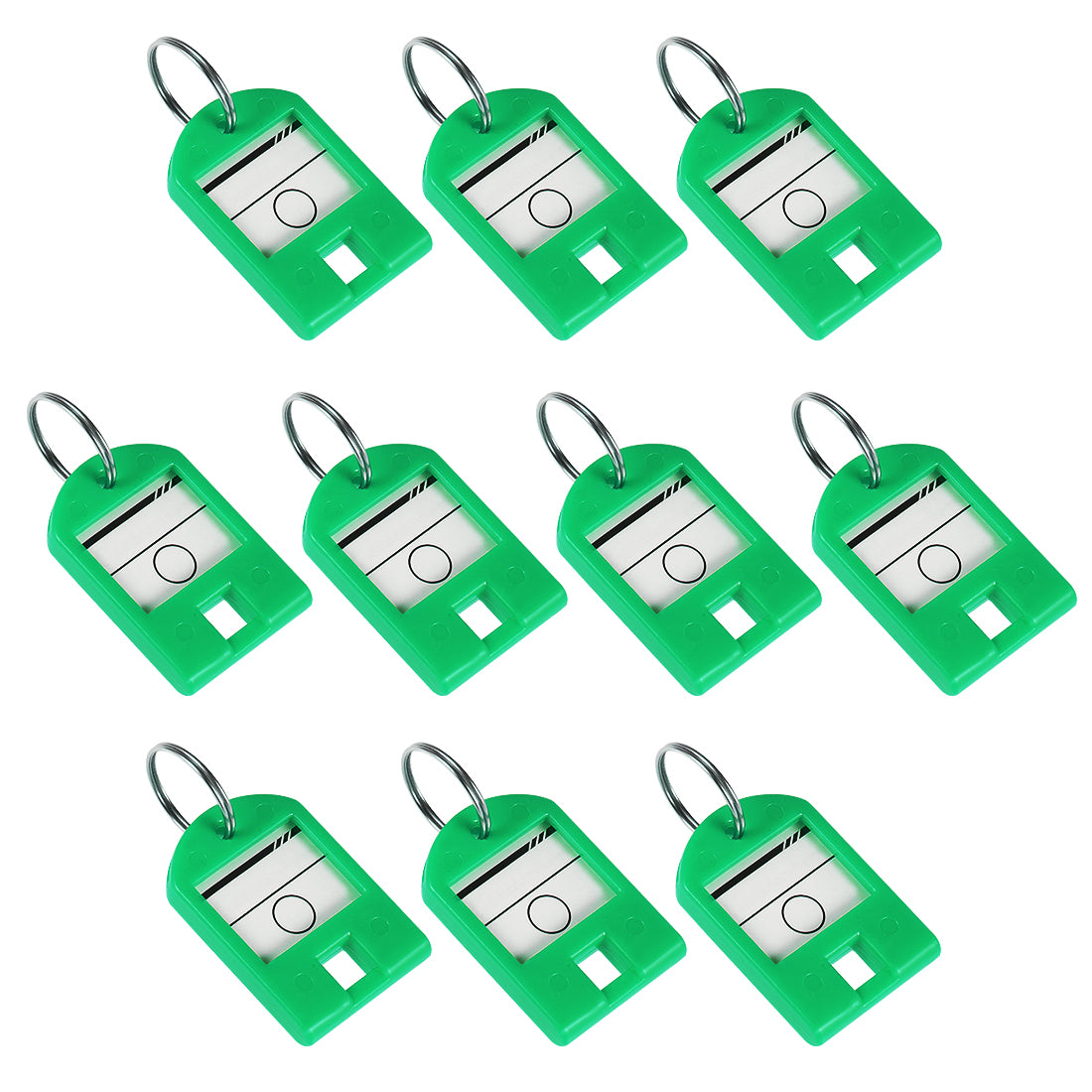 uxcell Uxcell Plastic Key Tags with Split Ring Keychain ID Luggage Label Window 10 Pcs