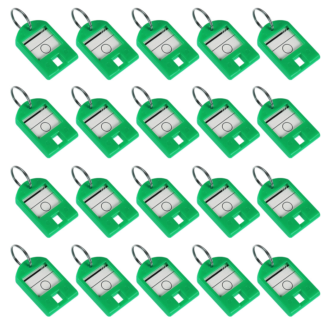uxcell Uxcell 20 pieces Plastic Key Tags with Split Ring Keychain ID Luggage Label Window