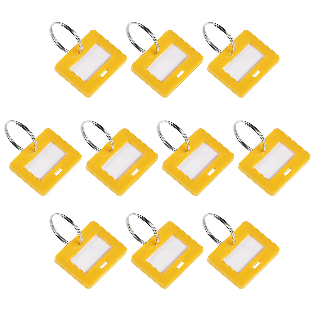 uxcell Uxcell Plastic Key Tags with Split Ring Keychain ID Luggage Label Window, 10Pcs