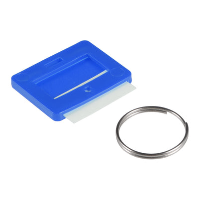 Harfington Uxcell Plastic Key Tags with Split Ring Keychain ID Luggage Label Window, 10Pcs