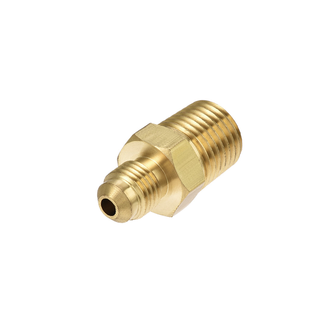 Uxcell Uxcell Brass Pipe Fitting, 3/16 SAE Flare Male to 1/4NPT Male Thread, Tubing Adapter Hose Connector, for Air Conditioner Refrigeration, 2Pcs
