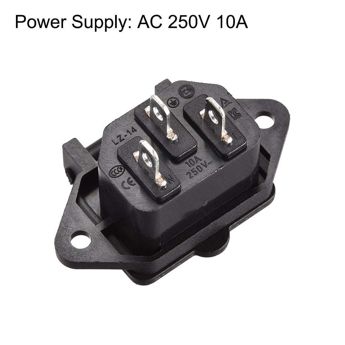 Uxcell AC 250V 10A IEC320 C14 Inlet Plug Power Socket Power Devices ...