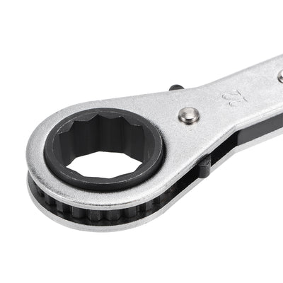 Harfington Uxcell Reversible Ratcheting Wrench,  Metric Double Box End, Cr-V