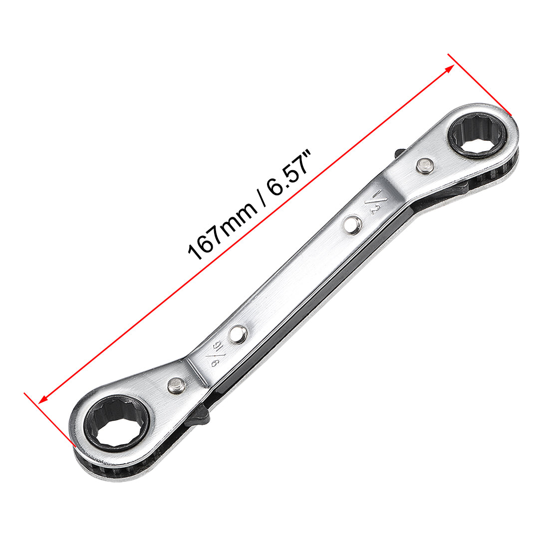 uxcell Uxcell Reversible Ratcheting Wrench, Offset Double Box End, Cr-V