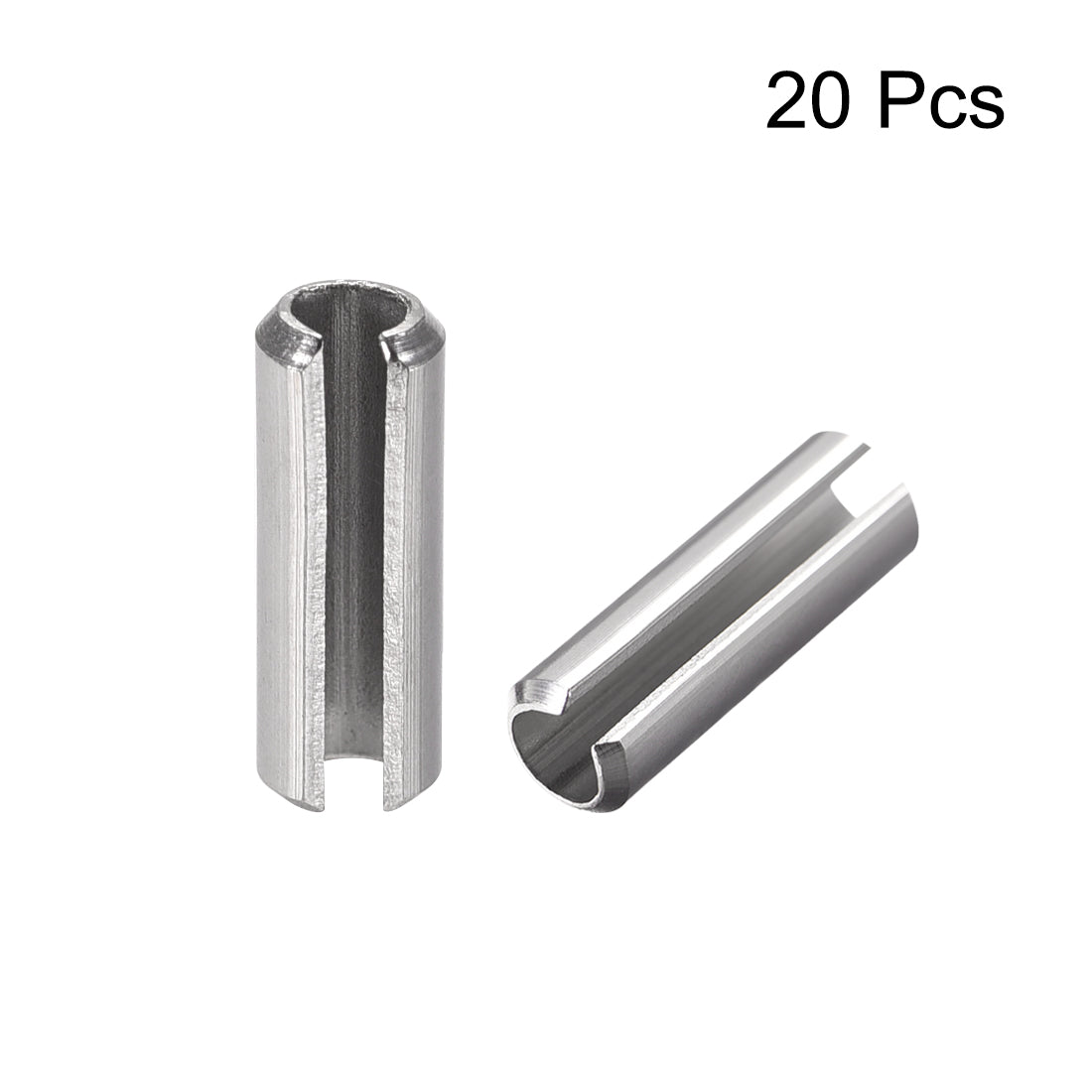 Uxcell Uxcell M5 x 12mm 304 Stainless Steel Split Spring Roll Dowel Pins Plain Finish 20Pcs