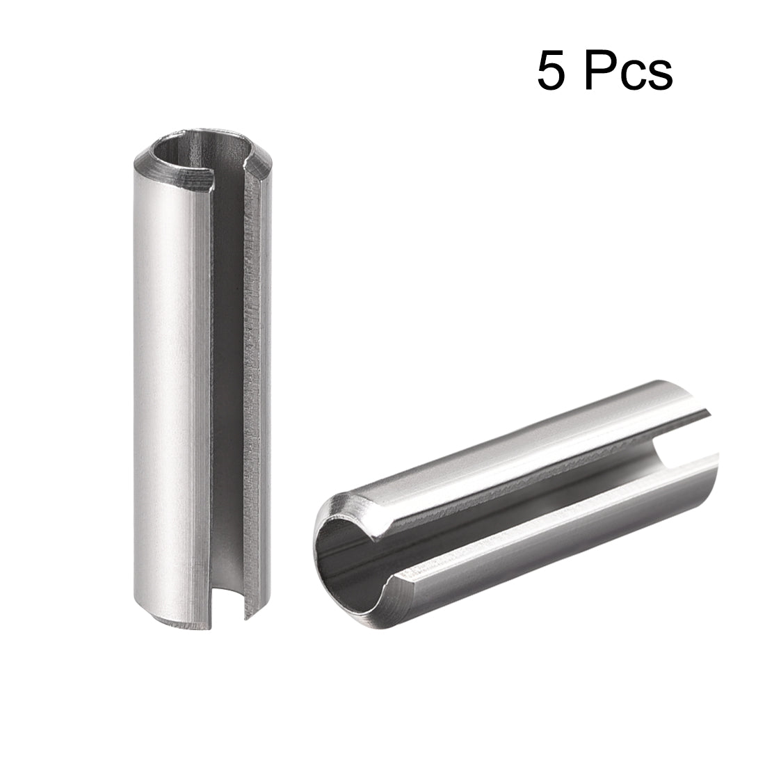 Uxcell Uxcell M8 x 25mm 304 Stainless Steel Split Spring Roll Dowel Pins Plain Finish 5Pcs