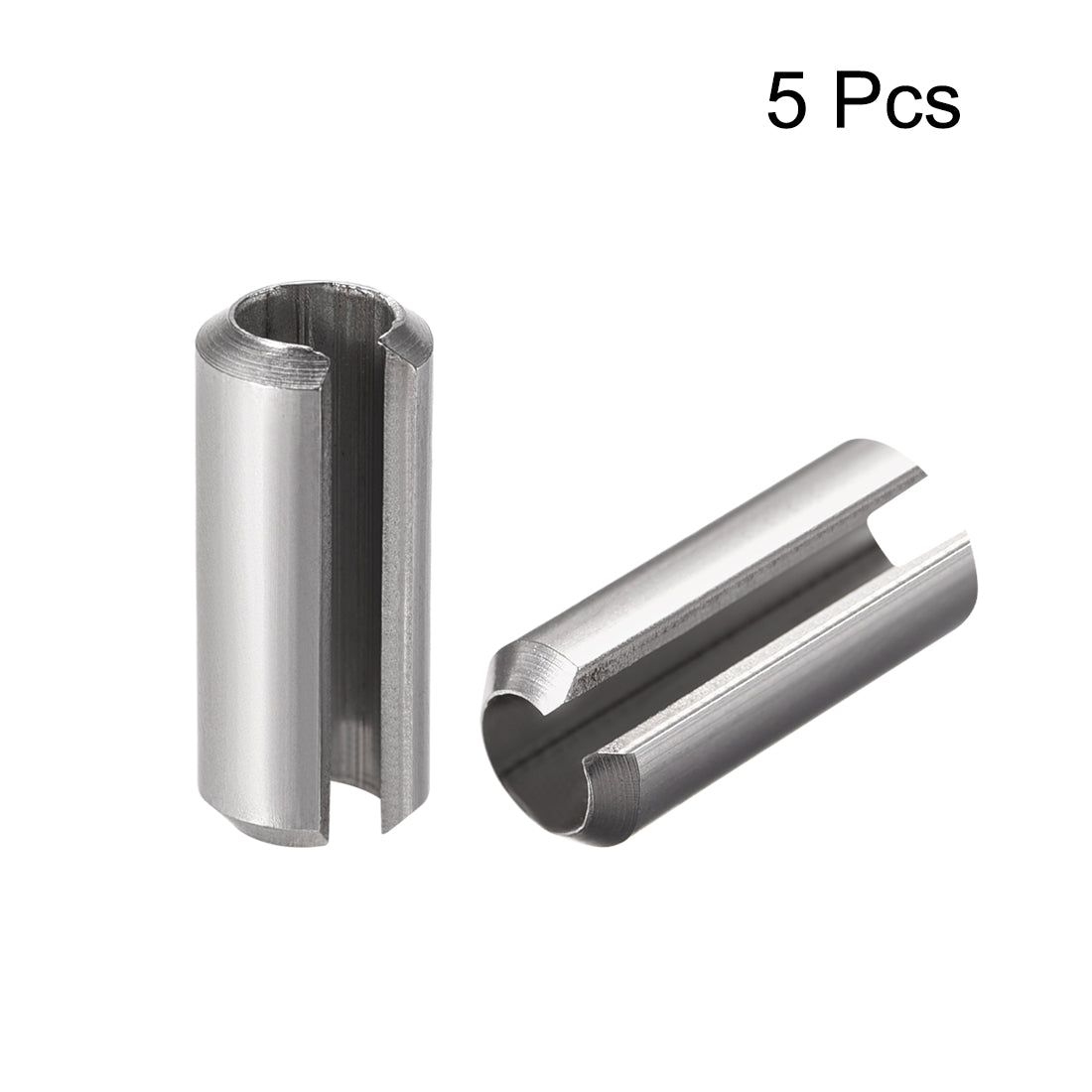 Uxcell Uxcell M8 x 25mm 304 Stainless Steel Split Spring Roll Dowel Pins Plain Finish 5Pcs