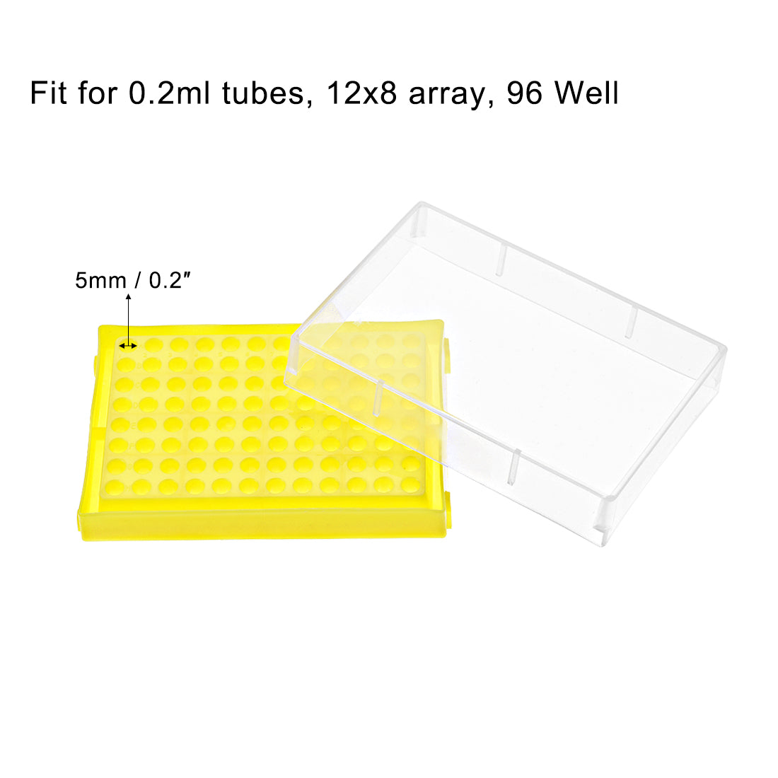 uxcell Uxcell Centrifuge Tube Rack 96-Well Polypropylene Holder for 0.2ml Microcentrifuge Tubes 5mm Hole Dia 2Pcs