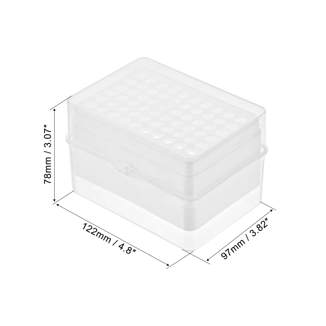 uxcell Uxcell Pipette Tips Box 60-Well Polypropylene Tip Holder Container for 1ml/1000µl Pipettor 8mm Hole Diameter